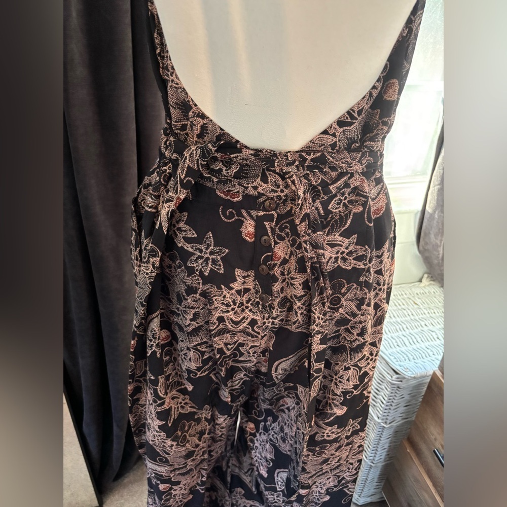 FREE PEOPLE BOHO Black and White Floral Jumpsuit🔥 NWOT - Picture 4 of 4